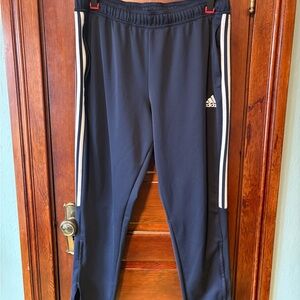 Adidas Kids Dark Blue Joggers with White Stripes